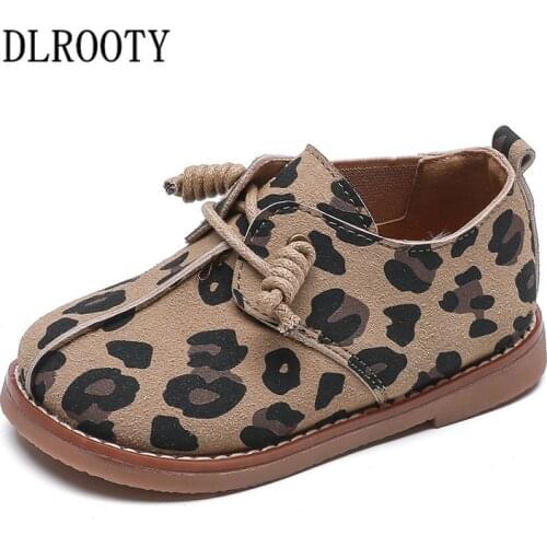 Children Leather Shoes Flat Boy Girl Kids Cute Casual Leopard Fashion Show Child Soft Running Autumn Spring Sneakers