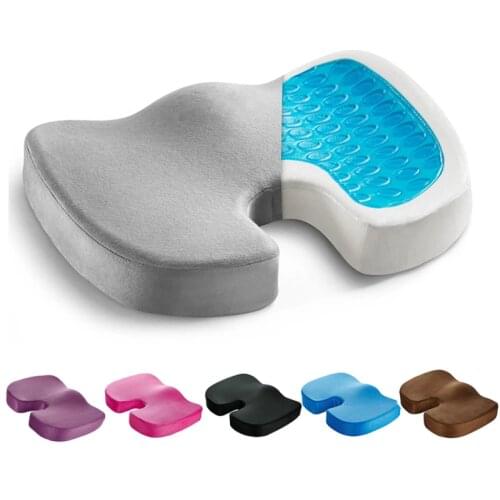 Gel Memory Foam Seat U-Cooling Effect Acne Orthopedic Coccygeal Sciatica Tailbone Relief Office Homepage