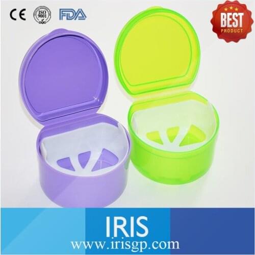Hot sale 30 Pieces/box Plastic Denture Bath Box Case With Basket False Teeth Container Storage Boxes Bin Clean Dentures Holder
