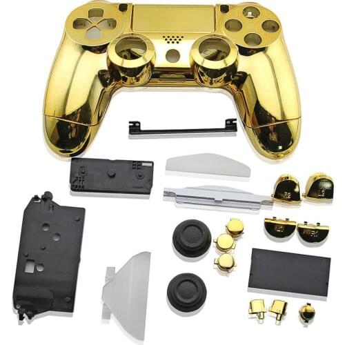 PS4 Controller Plating Chrome Case Cover Housing Shell for Sony PS4 DualShock 4 Gamepad Outer Covering Replacement V1 Version