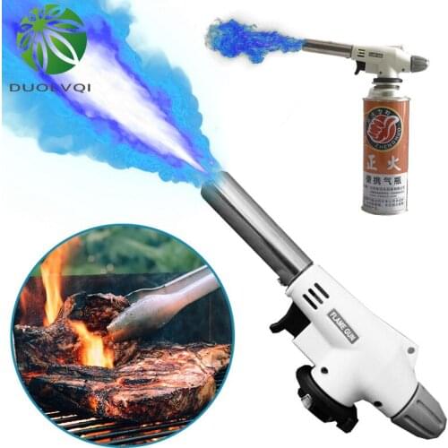 Invertable Outdoor Camping Welding Butane Ignition Gas Torch Flame Soldering Switch Burner Fire Starter Camping BBQ Baking
