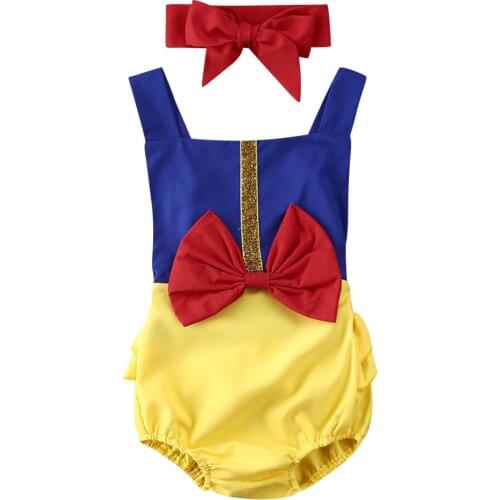 0-24M Newborn Infant Baby Girl Rompers Cartoon Princess Toddler Baby Blue Ruffles Jumpsuit Playsuit Summer Costumes