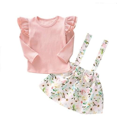 Autumn Long Sleeve O-Neck Romper + Print Dress Toddler baby girl clothing set kiz bebek giyim baby girl clothes Spring