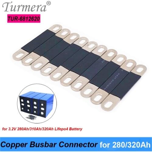 Turmera Copper BusBars Connector for 3.2V 320Ah 310Ah 280Ah Lifepo4 Battery Build to 12V 24V 36V 48V UPS and Solar Energy System