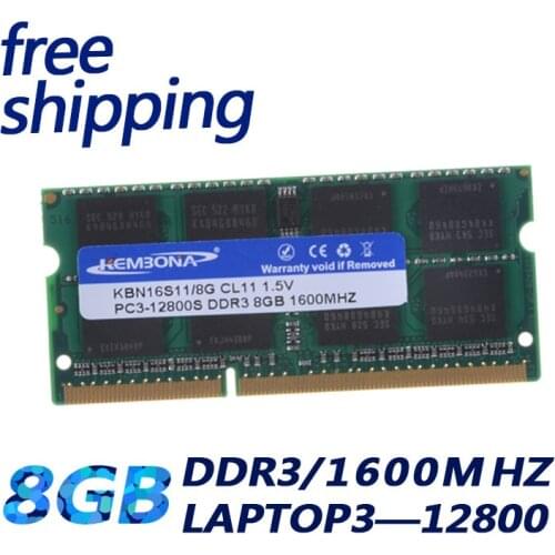 KEMBONA free shipping Momery Module Notebook Laptop DDR3 8GB DDR3 8G 1600Mhz PC3-12800 SO-DIMM RAM For MacBook Mac Mini
