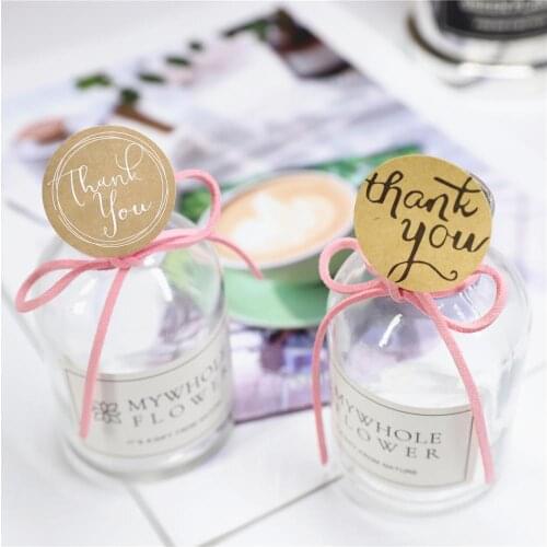 60-120Pcs Thank You Love Self Adhesive sealing Stickers Kraft Label Sticker DIY Hand Made Gift Cake Candy Paper Tags
