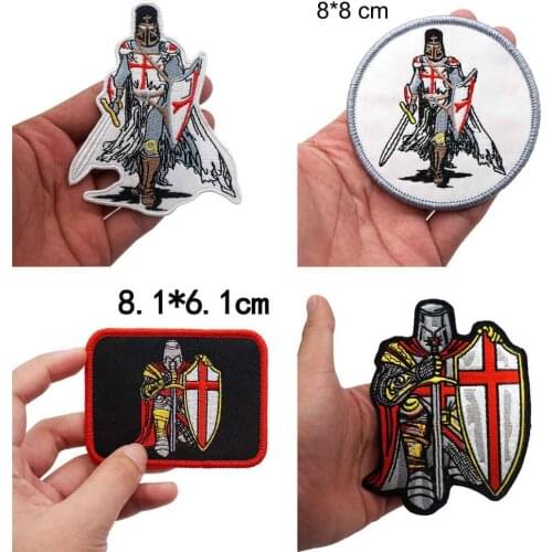 CROSS FIGHT Patch Embroidered Applique Sewing Label punk biker Patches Clothes Stickers Apparel Accessories Badge