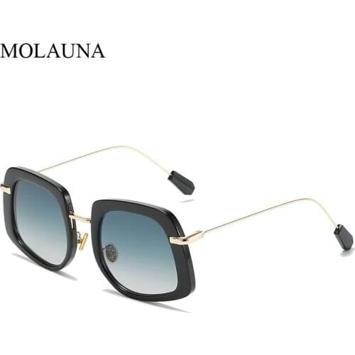 2021 New Fashion Oversize Gradient Sunglasses For Women Vintage Alloy Chain Frame Rivet Square Sun Glasses Female Elegant Shades