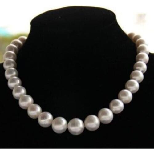 HUGE 13-15MM AAA++ NATURAL SOUTH SEA WHITE PEARL NECKLACE 18" 14K