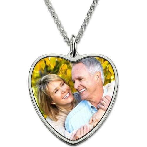 Personalized Photo Necklace Pendant Titanium Steel Family Picture Custom Necklaces Engraved For Mom Dad Gift Jewelr Accessories
