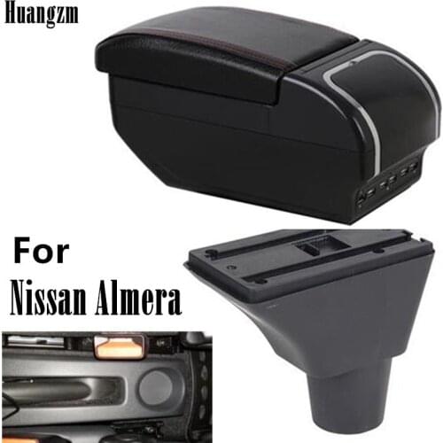 For Nissan Almera G15 Armrest box central Store content box with 9USB interface