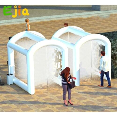 Portable PVC Inflatable Tunnel Tent With Spray Machine Foldable Bubble Tent For Public Place School