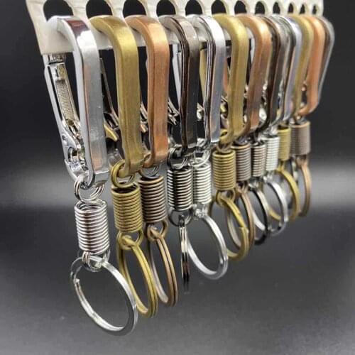 Stainless Steel Spring Key Chain Gourd Buckle Carabiner Keychain Waist Belt Clip Anti-lost Buckle Hanging Retractable Keyring