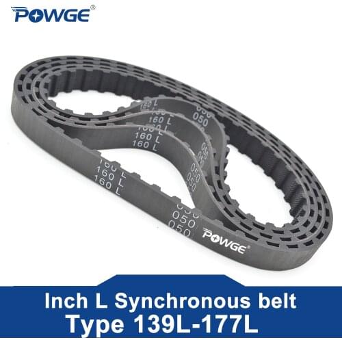POWGE Trapezoid L Timing belt C=124/130/135/139/143 Width 050/12.7mm 075/19.1mm 25.4mm Synchronous Belt 124L 130L 135L 139L 143L