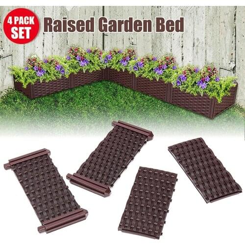 Rattan Plastic Planting Box Balcony Vegetable Grooves Planter Box Kit Spliced Planting Trough For Courtyard Roof Garden In Stock