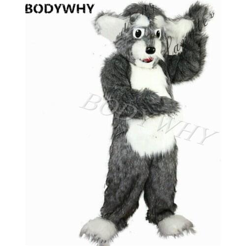 Grey Dog Husky Furry Costume Mascot Costume Fursuit Cartoon Cosplay Animal Fancy Dress Advertising Birthday party Props