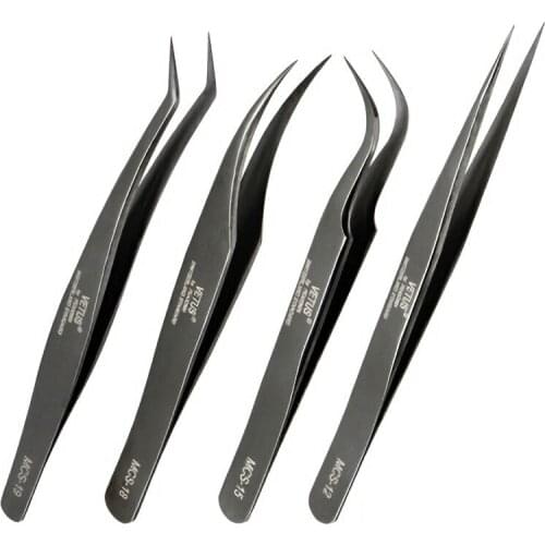 Vetus High Precision Beauty Makeup Tweezers for Eyelashes Extension Ultra Fine Tip Eyebrow Tweezer Excellent Closure Tools