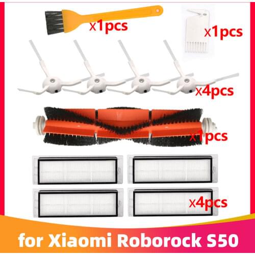 Brush + Filter for Xiaomi Roborock S50 Mi Robot Vacuum Cleaner