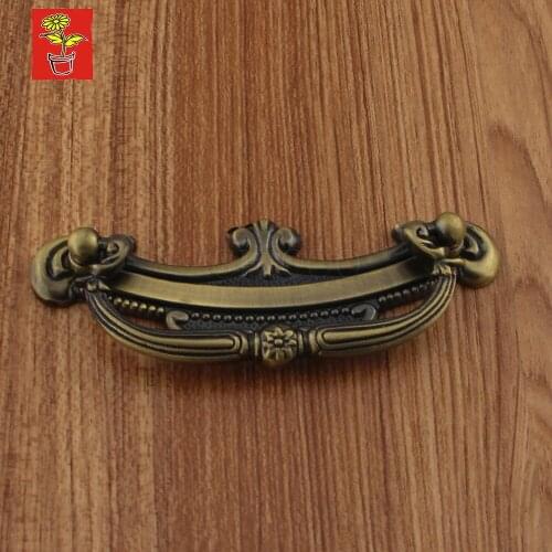 Vintage Antique Brass kitchen cabinet handles and knobs furniture fitting copper cupboard handles