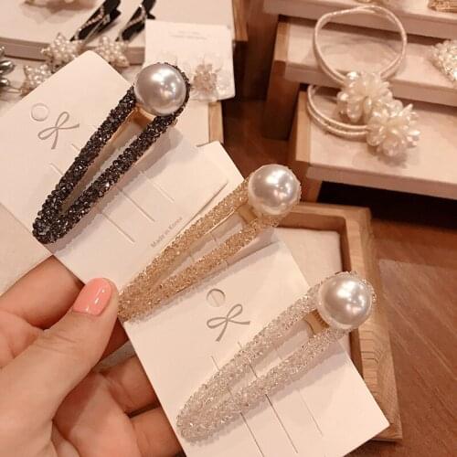 Korea Fashion pearls Hair Clip Barrettes for Women Girls Pearl Flowers spring clips Hairpins Hair Accessories 1pcs