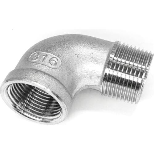 1/4" 3/8" 1/2" 3/4" 1" 1-1/4" 1-1/2" BSP Female To Male 316 Stainless Steel 90 Degree Elbow Pipe Fitting Connector