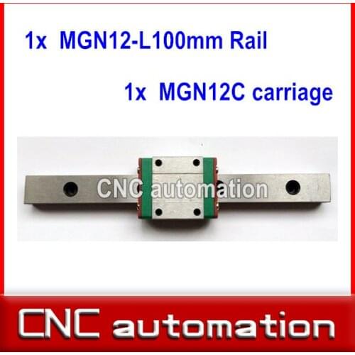 1pc 12mm width 100mm MGN12 linear guide rail + 1pc MGN MGN12C Blocks carriage CNC