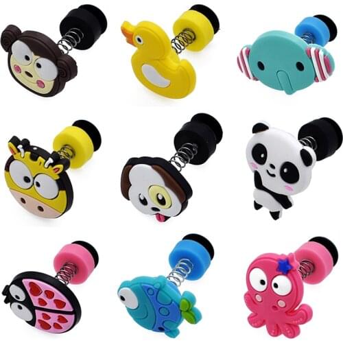 1pc Cute Animals PVC Shoe Charms Shoe Accessories DIY Shoe Decoration For croc jibz Kids Creative Cartoon Spring Shoes Buckles