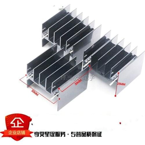 10pcs yb30 double pin black 30 * 30 * 25MM aluminum heat sink triode / thyristor TO-220 pin pitch 23