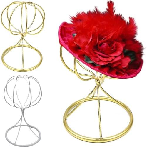 2pcs Balloon Style Metal Hat Helmet Holder Tabletop Wig Display Stand 22cm