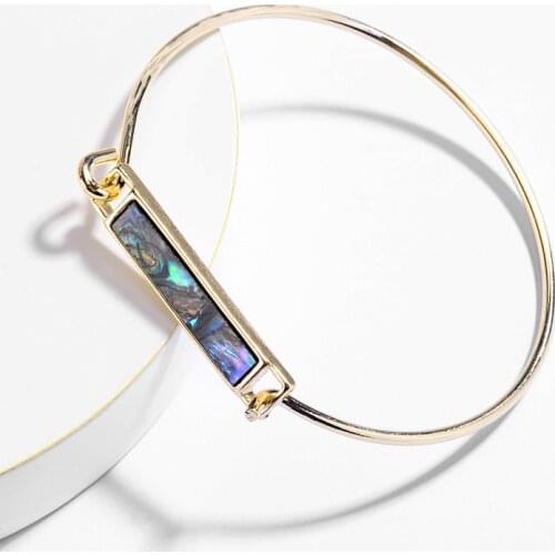 2020 New Polished strips abalone shell bar Bangles for Women Wholesale Price