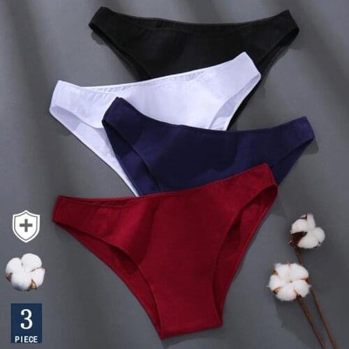 3Pcs/Set Plus Size M-2XL Seamless Cotton Briefs for Women Ladies Low Rise Underpants Female Girls Breathable Intimates Lingerie