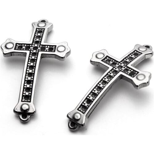 5pcs/lot 23mm*39mm cross Connector Metal Alloy Pendant For DIY bracelet necklace Jewelry Making xgt4