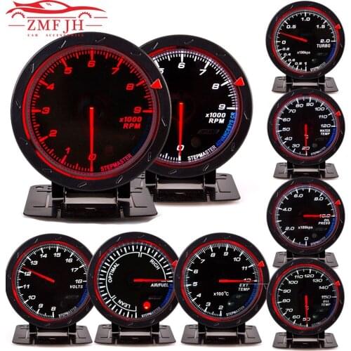60mm Gauge Volt Water Temp Oil Temp Oil Press RPM Vacuum Boost EXT Temp Air Fuel Ratio Auto Gauge Meter with White & Red Light