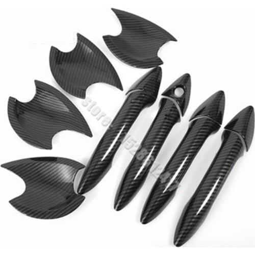 ABS Carbon fiber pattern Door Handle Bowl Door handle Protective covering Cover Trim for HYUNDAI ELANTRA 2011-2016