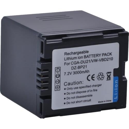 1Pc 3000mAh CGA-DU21 CGA DU21 High Capacity VW-VBD210 Camera Battery For Panasonic NV-GS330 GS400 GS408 GS500 GS508 MX500 PVGS90