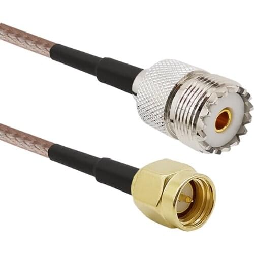 10-50CM SMA Male to UHF SO-239 Female Connector Handheld Radio Antenna RG316D Double Shield Sliver Cable for Yaesu Icon Kenwood