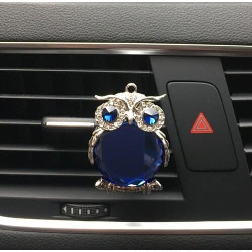 Car Perfume Clip Owl Diamond Fragrance Metal Air Vent Freshener Auto Outlet Decoration Accessory Trim Diffuser Adornment Gift