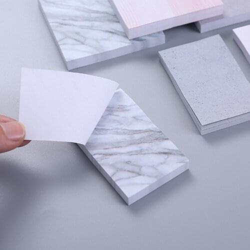 Simple Convenient Marble Pattern Self Adhesive Memo Pad Sticky Notes Bookmark for School Business Offices Stationery Supplies