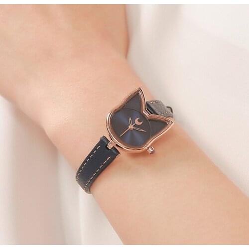 Navy Limited Luna Cat Quartz Wrist Watch For Women Student Fashion Wristwatch Cosplay Jewelry Watch Birthday Gift