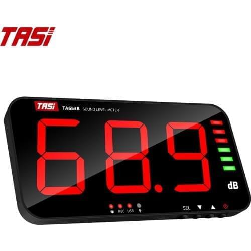 TASI TA653B Digital Sound Level Meter Large Screen Display Noise dB Meter Wall Hanging Type USB data transmission audio meter