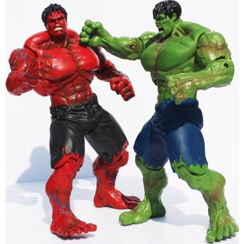 Movie Super Hero The Avengers Hulk PVC action Figure toy 25cm Red Hulk Green Hulk Figures Toys Free Shipping