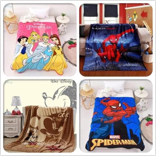 Disney Princess Flannel Blanket Soft Warm Throw for Boys Girls Baby Kids Adults on Bed Sofa Thin Quilt Bed Sheets 150x200cm Size