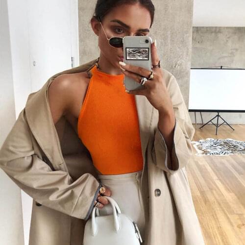 Halter Bodysuit Women Jumpsuit Sleeveless Shirt Jumpsuit Bodysuit Pants Stretch Leotard Top Rompers Jumpsuit