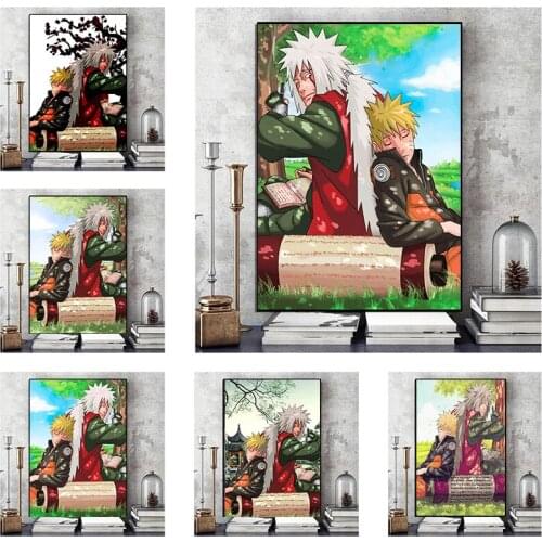 Classic Anime Canvas Painting Naruto and Jiraiya Posters and Prints Print Mural Pictures Childrens Room Home Wall Decor Cuadros