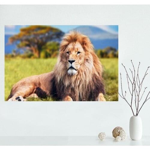 Nice Lion Canvas Poster Bedroom Home Decoration Wall Poster Art Print Silk Fabric Gift For Friend 50x75CM,60x90CM