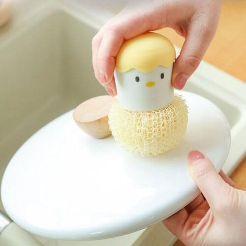 Creative Eggshell Kitchen Cleaning Brush Scrubber for Wash Dishes Pots Pans Handle Dish Washing Brush Household Cleaning Tools