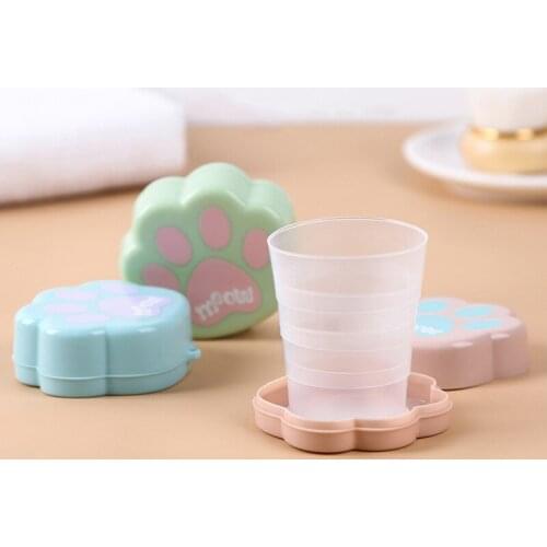 Cute Folding Cup For Outdoor Camping Cup Drinkware Collapsible Folding Water Cup Silicone Travel Coffee Tea Mug Telescopic Cup