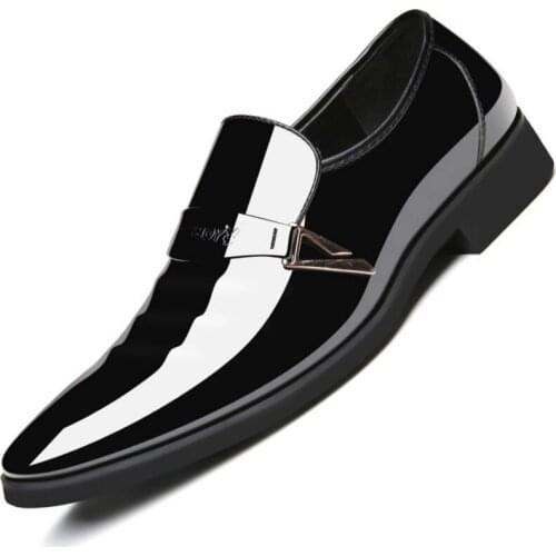 Patent Leather Dress Shoes Men Formal Elevator Shoes For Men Loafers Men Winter Shoes Coiffeur Chaussure Homme Erkek Ayakkabi