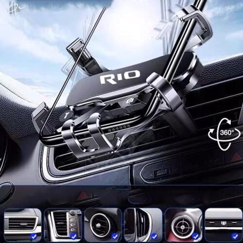 Metal Phone Holder Car Navigation Mobile Phone Holder Bracket Support For rio 2 3 4 2013 2014 2019 2018 K3 Car Accessories