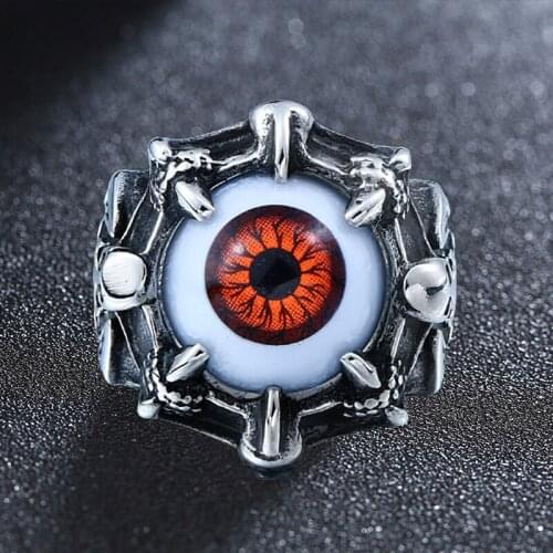 Evil-Eye Rings Men Women Personality Male Punk Devil-Eyeball Ring Jewelry Bar Night Club Accessories Gifts